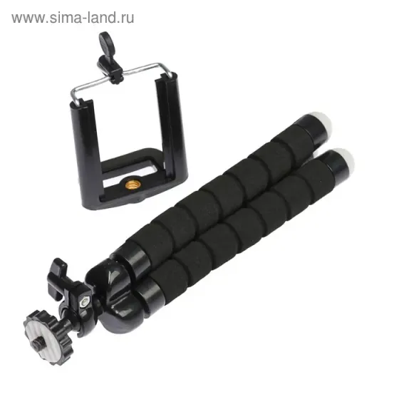 Штатив-тренога NULIER настольный, для телефона, гибкие ножки, высота 17 см, чёрный Коломия