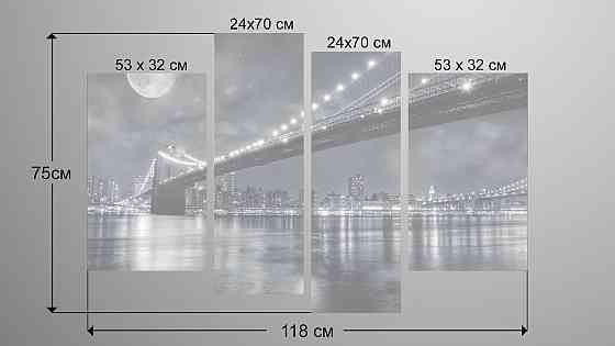 Модульна картина Місто Місяць Art-16_4 Київ