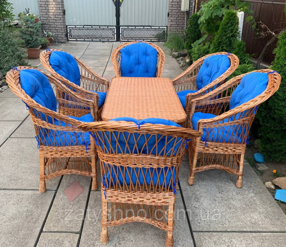 Большой набор плетеной мебели с накидками Киев - изображение 1