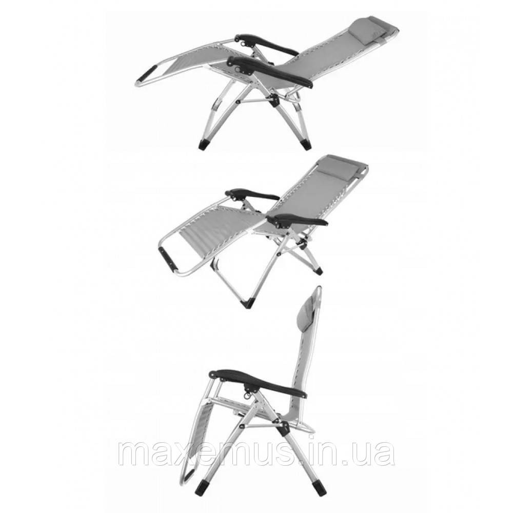 Раскладное кресло шезлонг туристический Bonro BG-007 серый Садовый лежак пляжный шезлонг Мостиська - фото 8