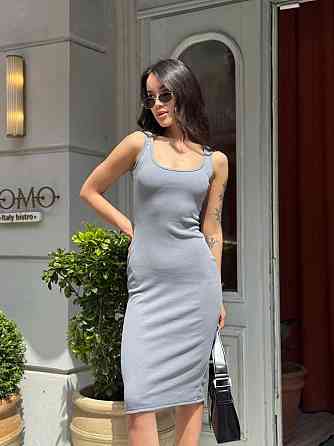 Женское базовое летнее платье турецкий рубчик Серый, 46/48 Одесса