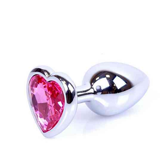 Анальна пробка - Jewellery Silver Heart Plug - Light Pink Sex Aura Київ