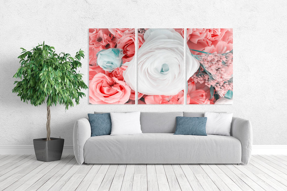 Модульна картина у вітальню/ спальню  Рожеві квіти   ART-250_3A Київ - фото 2