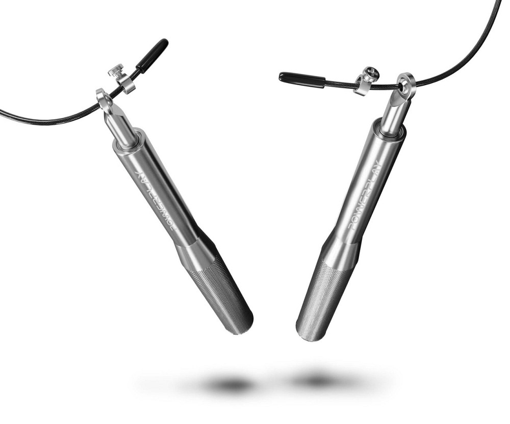 Скакалка швидкісна на підшипниках алюмінієва PowerPlay 4207 Elite Jump Rope Срібна (3m.) Київ - фото 9