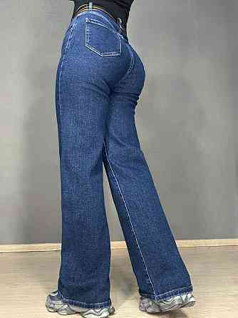 Джинси жіночі Derun 8198-8170 палаццо прямі з ременем сині, синій, 31, 31, 85 см, 110 см Київ