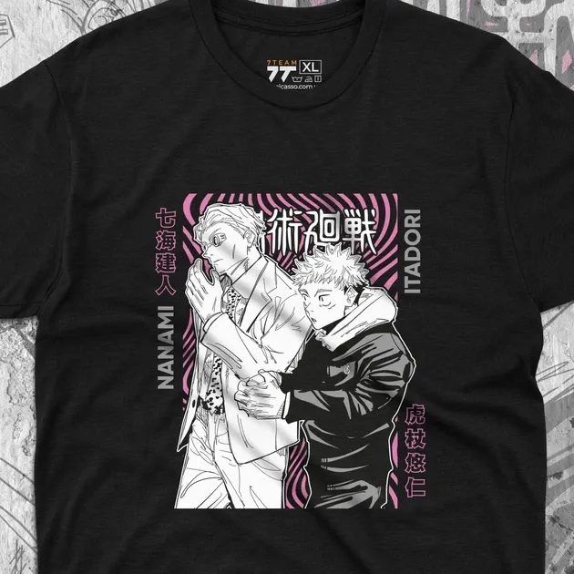 Футболка чоловіча з  принтом Магическая Битва Итадори и Кенто Нанами Розмір 48 Дніпро - фото 4