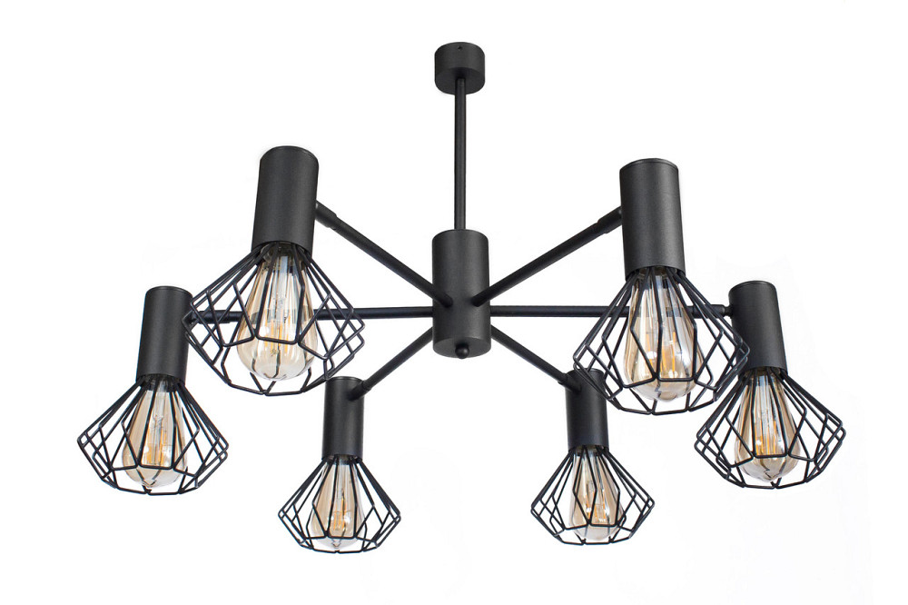 Люстра лофт чорна 6 лампи Е27 Diadem NL 22152-6 BK Київ - фото 1