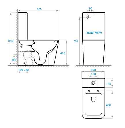 KVADRO комплект : унитаз напольный с сиденьем Soft-close + бачок Киев