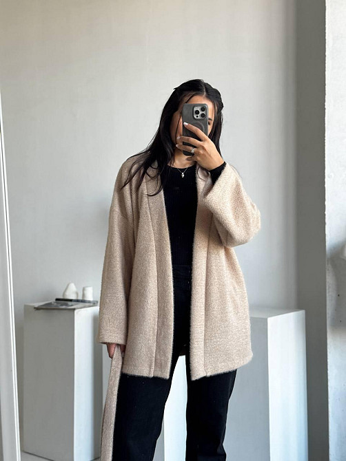 Жіночий теплий модний кардиган альпака Бежевий, 42/44 Одеса - фото 3