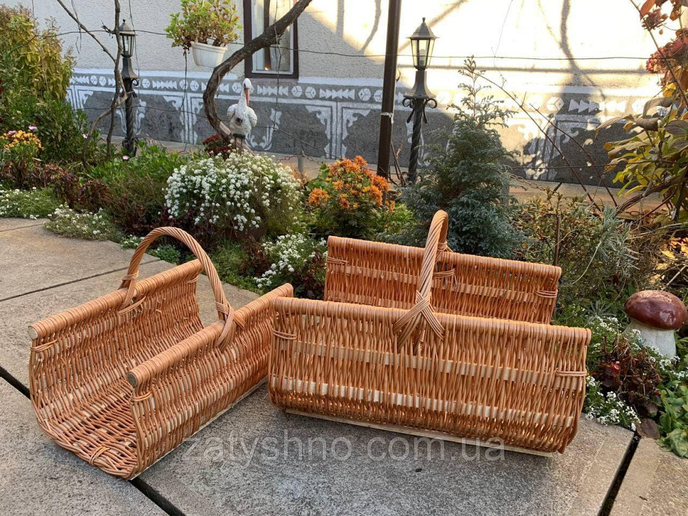 Корзина длинная на цветы | корзина из лозы вместительная |плетеная корзина на дрова Киев - изображение 6