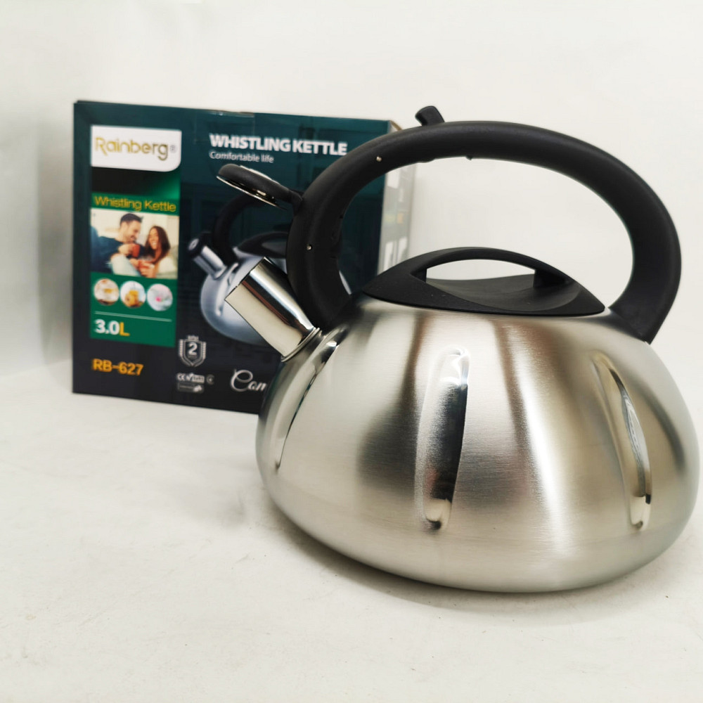 Обычный чайник со свистком, Чайник с удобным носиком для налива воды метталический газовый OL-66 Львов - изображение 5