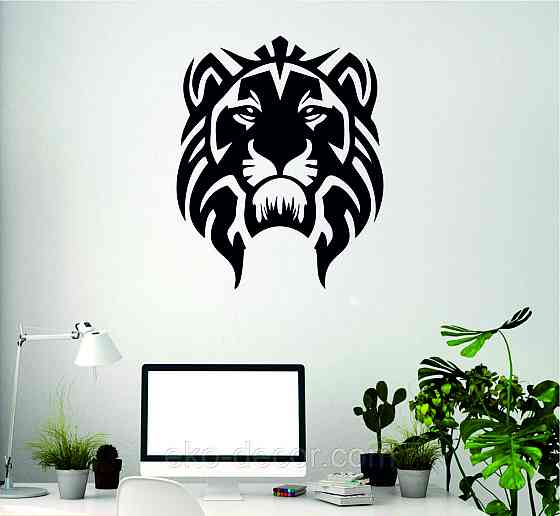 Декоративное настенное Панно «Лев» Декор на стену 90*73 см, Черный Киев