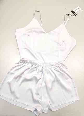 Пижама женская шелковая с шортами Белый 44 Харьков