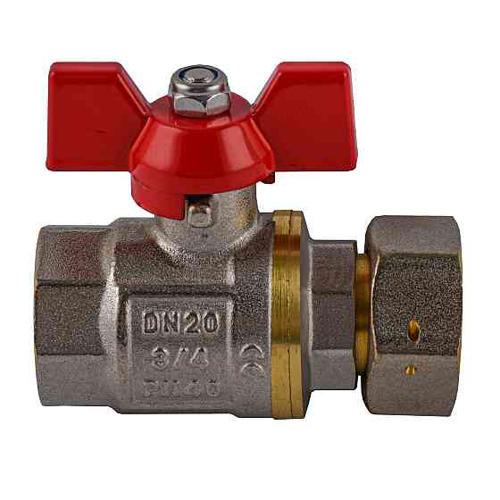 Кран кульовий прямий з накидною гайкою SOLOMON 3/4″ ВВ PN40 (V6003-S) (000031956) Київ