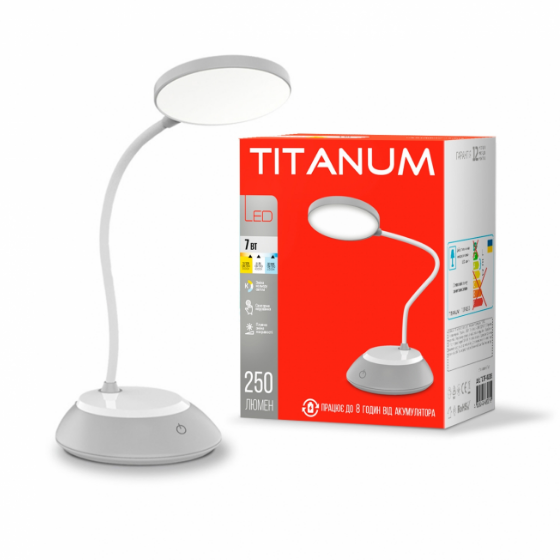 Лампа настільна LED 7W 3000-6500К з акумулятором USB сірий TLTF-022G Titanum Житомир - изображение 3