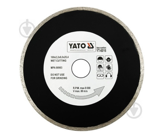 Диск алмазный отрезной YATO 180x2,2x25,4 керамика YT-6016 Коломыя - изображение 1