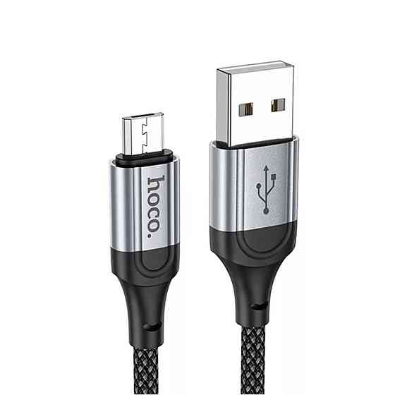 Кабель HOCO X102 USB - Micro 2.4A, 1m, nylon, aluminum connectors, Black 6942007608763 Одесса