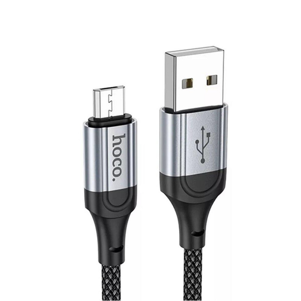 Кабель HOCO X102 USB - Micro 2.4A, 1m, nylon, aluminum connectors, Black 6942007608763 Одесса - изображение 1
