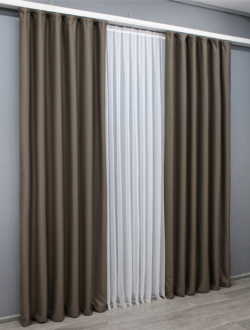 Комплект готових штор VR-Textil Блекаут Midnight № 1673ш Какао 200х290 см 2 шт (32-338) Київ - фото 4