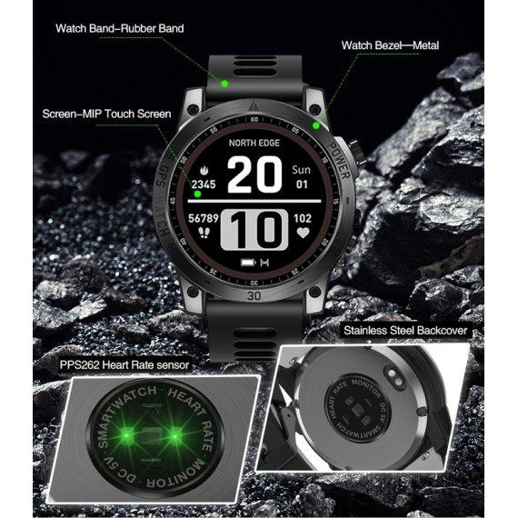 Мужские наручные умные часы North Edge CrossFit GPS с компасом (Black) Винница - изображение 8