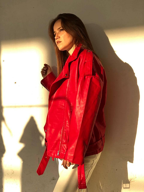 Женская куртка оверсайз Красный S Харьков - изображение 3