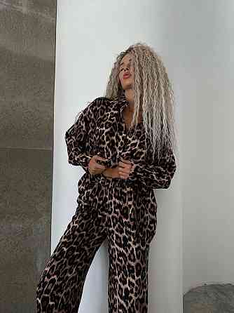 Стильний повсякденний костюм натуральний штапель Коричневий, 42/44 Одеса