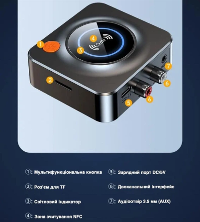 Audio приемник Vikefon C52 NFC Bluetooth 5.1 для TV PC Receiver Киев