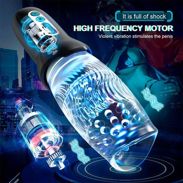 Автоматический мастурбатор с ротацией Warrior 360 - 10 режимов вибрации, 5 режимов ротации Винница - изображение 4