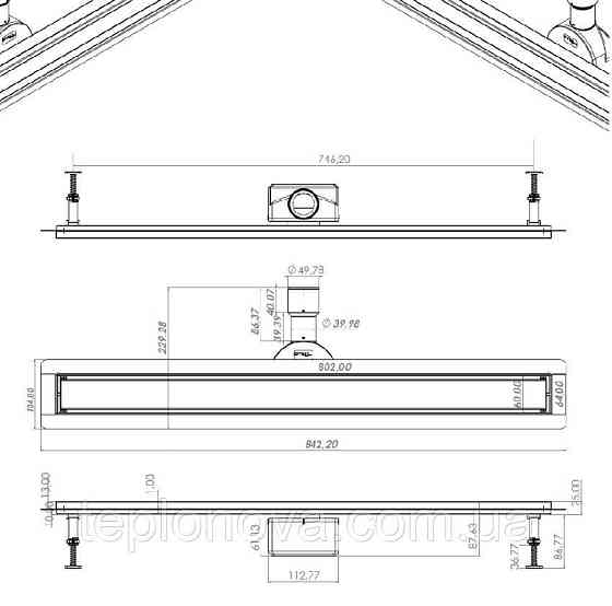 Трап линейный душевой TILLO TM256-80 Черновцы