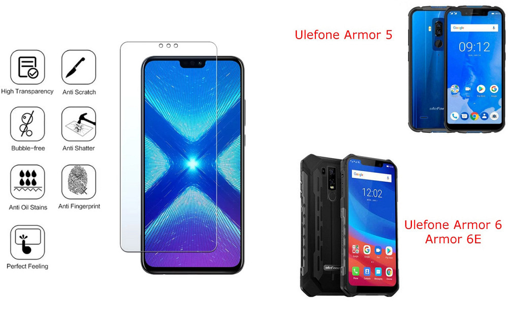 Захисне скло NeoGlass для Ulefone Armor 5, Armor 6, Armor 6E – надпрозоре та стійке Київ - фото 4