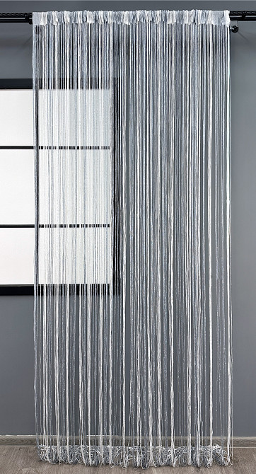 Шторы-нити с люрексом Белый с серым 300х300см 1 шт (61-106) Киев - изображение 2