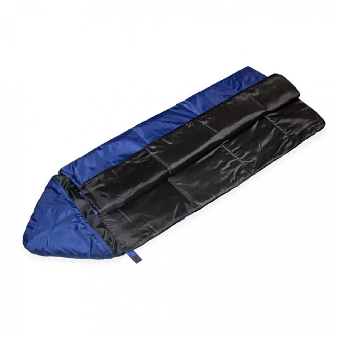 Спальний мішок ковдра з капюшоном comfort 250 синій 250г/м2, 220х76см, t від -5 до +10 Київ - фото 2