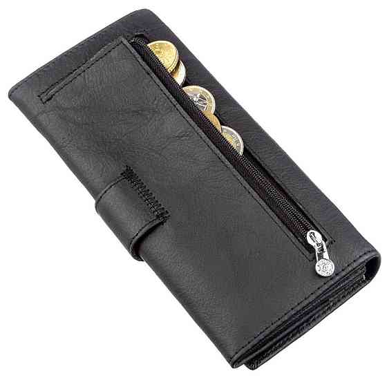 Жіночий гаманець з монетницьою на блискавки Чорний (Boston) Київ