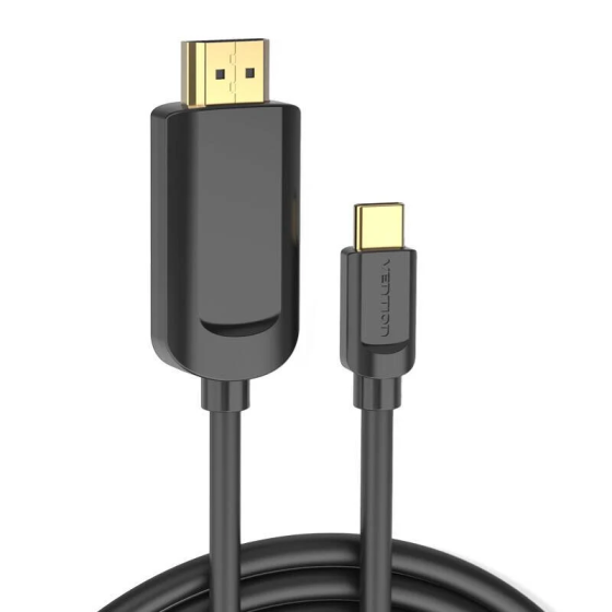 Кабель Vention Type-C до HDMI 4K 1.5м чорний Київ