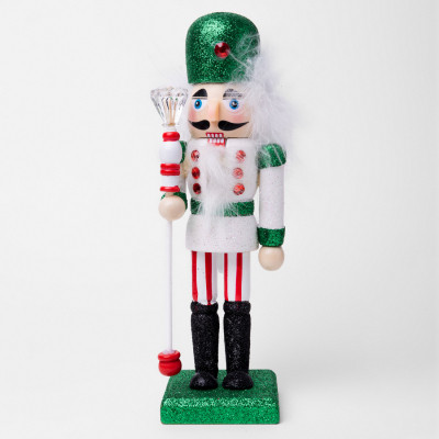 Новогодняя фигурка Novogod`ko Щелкунчик 20 см Дерево Белый (974683) Винница - изображение 1