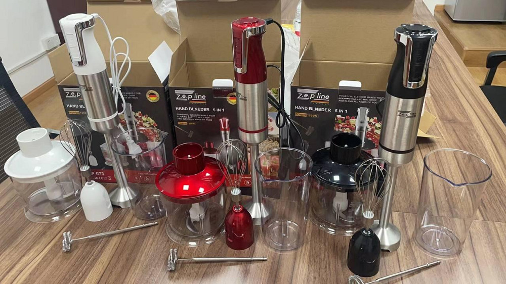 Занурювальний блендер Zepline ZP-074, 1500 Вт, 10 швидкостей, турбо, подрібнювач 600 мл, мірний стакан 700 мл, вінчик, червоний Одеса - фото 5