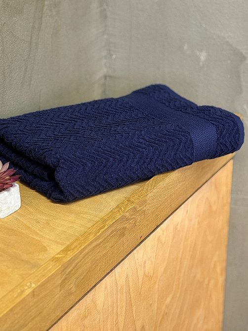Ecotton Рушник Ecotton 70х130 см махровий темно-синього кольору Dark Blue Коломия - фото 2