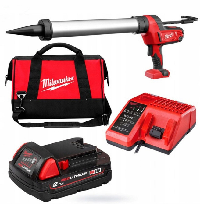 Пістолет для герметиків акумуляторний MILWAUKEE, C18 PCG/600A-201В, 600мл (+ заряд.пристрій, 1 акум., алюм. Одеса - фото 2