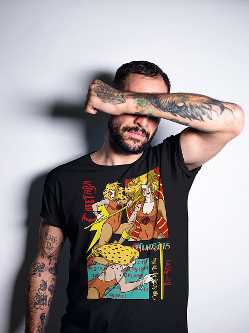 Футболка з аніме принтом Кхеетара Тхундеркатс Вінтаге Картоон оверсайз (S/M/L) Чорний AnimeJ0246 Дніпро - фото 2