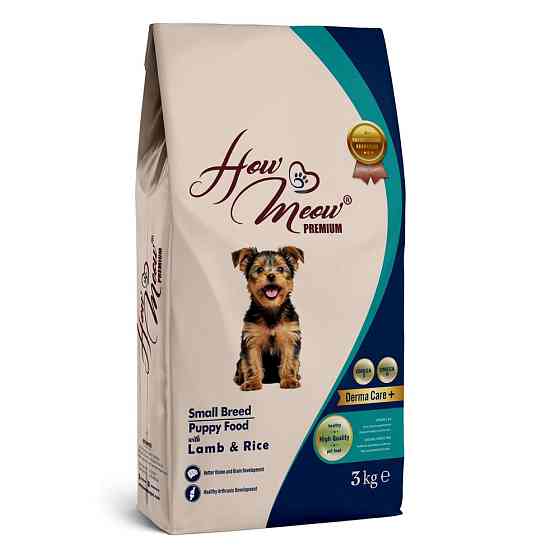 Повнораціонний корм для щенят How Meow Puppy Mini з ягням та рисом 3кг Київ