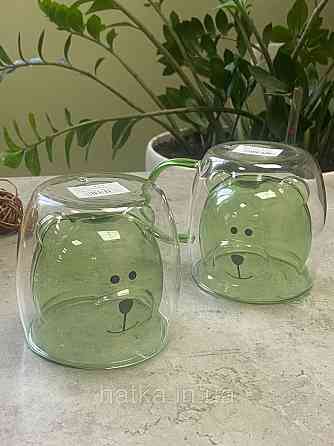 Піала без ручки чашка подвійне скло Olens "Зелений Умка" 250 мл зелена Київ