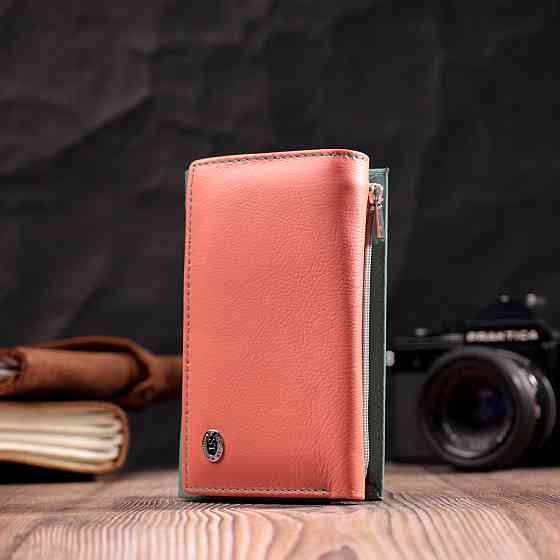 Красивый женский кожаный кошелек в три сложения ST Leather 19441 Разноцветный Киев