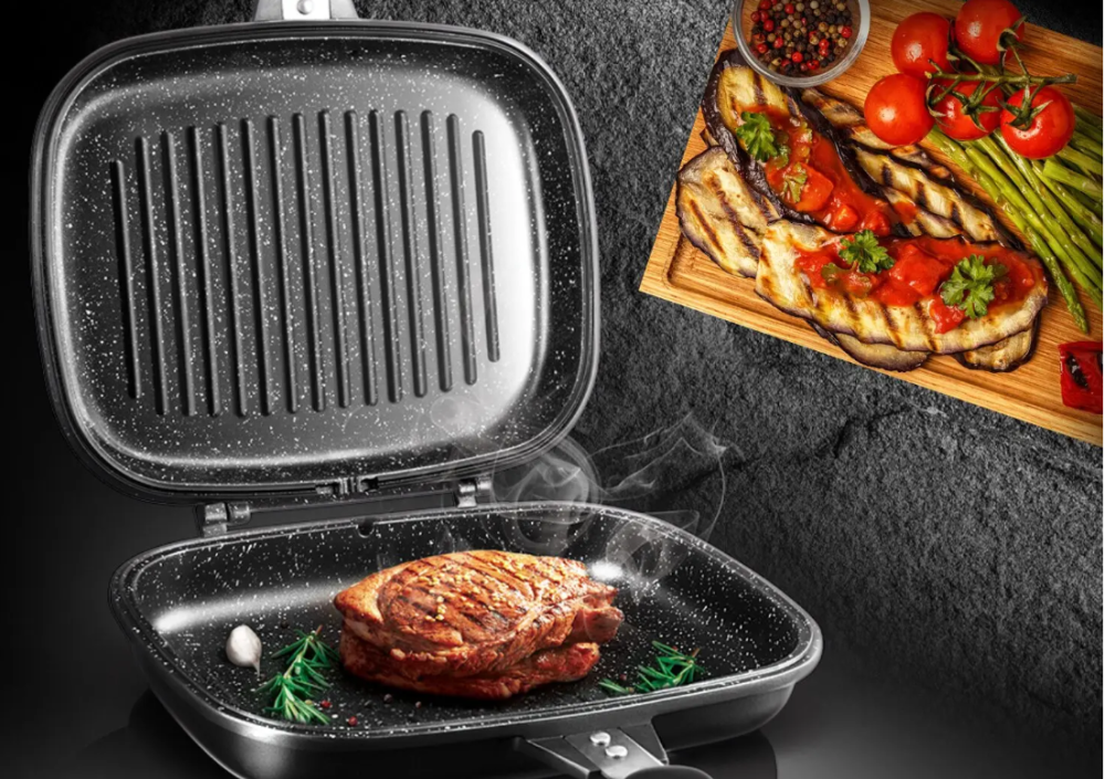 EB-8138 Сковорода - Гриль c Индукционным Дном С Обеих Сторон 32х25х4.8 Одесса - изображение 1