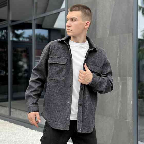 Сорочка-пальто для чоловіків Pobedov Mars. Сорочка демісезонна чоловіча темно-сіра Київ