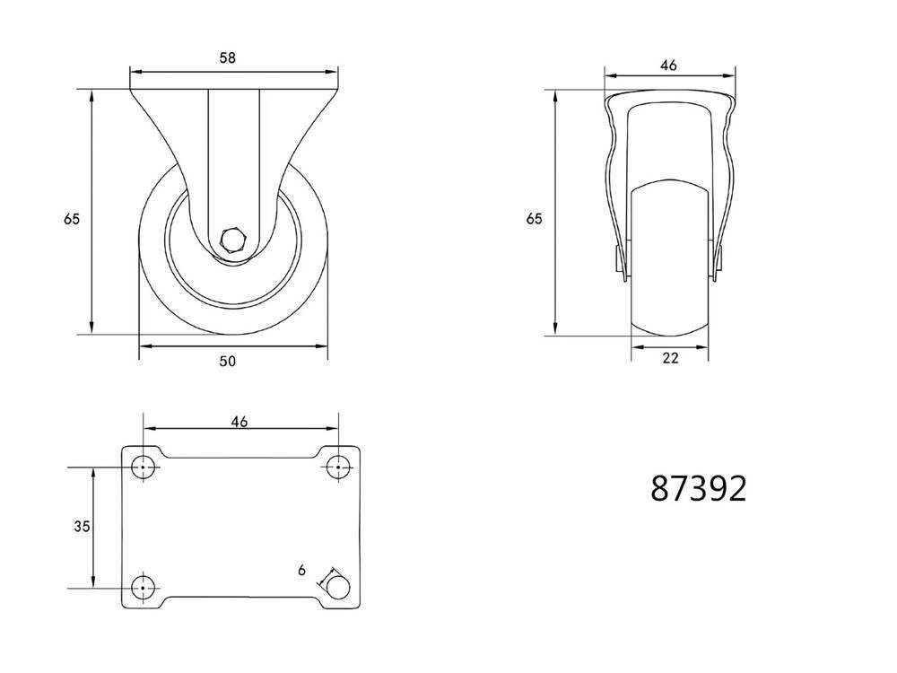 Колесо-блок ПП (поліпропіленове) 50мм Vorel Киев - изображение 2