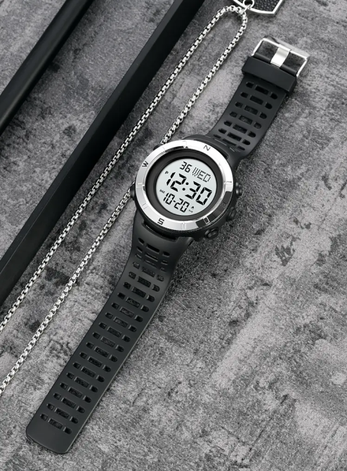 Мужские спортивные часы Skmei 2015 (Черные с белым циферблатом S) Винница - изображение 7