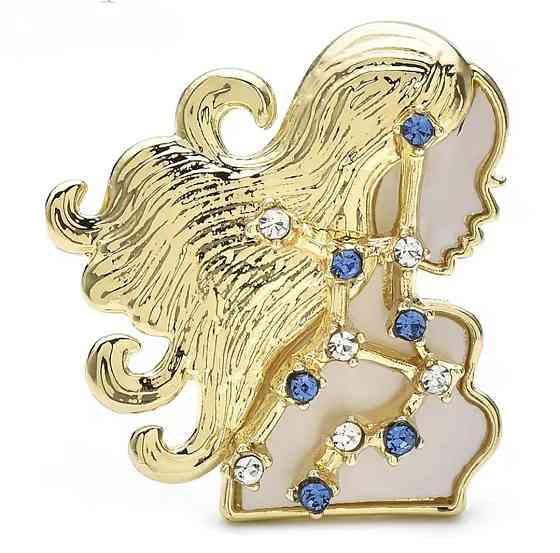 Брошка знак зодіаку "Діви" Золотистий Сміла