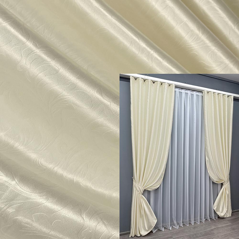 Комплект готових штор VR-Textil Софт № 1733ш Молочний 150х270 см 2шт (33-0707) Київ - фото 1