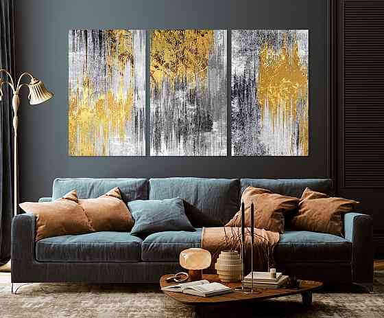 Модульна картина у вітальню/ спальню  Абстракція    ART-176_3A 100х150 см Київ