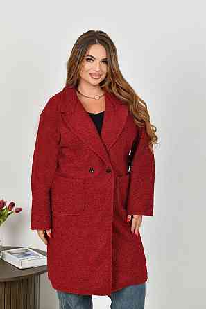 Жіноче стильне пальто з кишенями баранець на флісі Одеса